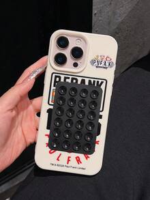 Licensed Paul Frank Liquid Silicone Phone Case With Suction Cup Set, Full Coverage Anti-Drop Camera Protection, Cartoon Monkey Giraffe Rabbit Bear Number Letter Pattern, New Style Compatible With Iphone 13/14/15/16/17 Pro Max - Multicolor - View 2