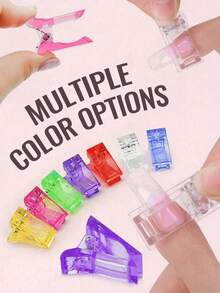 TOMICCA 5/10/20pcs Of 6 Colors Nail Clips, Quick Construction Of Nail Shape Tips, Nail Clip Finger Extension Tool, Use For Quick Molding Glue, Crystal Extension Glue Fake Nail Mold Fixing Clip, DIY Nail Tool - Multicolor - View 3