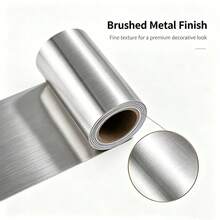 DIY Soft Decor 10cm Wide Self-Adhesive Metal Baseboard Tape, Gold & Silver Dual-Color Strong Adhesive Backing Strip For Window Sill, Door Frame, TV Background, Furniture Edge Decoration - Lasi-yin - View 3