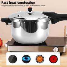 12 L Stainless Steel Pressure Cooker With Lid, Quick Cooking, Compatible With Induction, Gas, Electric, And Ceramic Cooktops - View 3