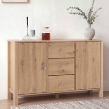 Sideboard With 3 Drawers And 2 Doors, Chest Of Drawers, Sideboard, Suitable For Dining Room, Living Room And Bedroom. 120 * 40 * 80 Cm - Camel - View 4