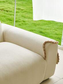 1PC French Countryside Style Irregular-Edge Sofa Cushion Cover – Chenille Four-Season Universal Non-Slip Seat Pad, New Style Machine Washable Sofa Throw Cover Protector - Beige - View 8