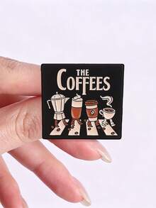 THE COFFEES 卡通行走咖啡壺琺瑯別針復古咖啡胸針咖啡愛好者裝飾徽章 - 彩色 - 查看 7