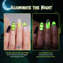 Beetles 1PCS 15ML Halloween Glow In The Dark Gel Nail Polish, Neon Lemon Yellow Soak Off UV LED Gel For Pumpkin, Flame, Slime & Spooky Nail Art - 1PCS 15ML Halloween Glow in the Dark - 查看 4