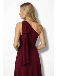 Long Dress For Bridesmaid Wedding Graduation Light Party - Color caoba - Ver 4