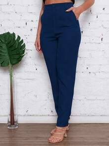 LULU RUNM Women's Clothing/ Wide Leg Pants/ Tailoring - Azul Marino - Ver 4