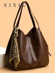 2026 Vintage Large Capacity Tote Bag Women's Handbag Commuter Shoulder Crossbody Bag Fashion PU Leather Large Capacity Messenger Crossbody Bag - Coffee - View 1