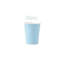 10個/20個/40個/50個/組，扇形紙盤 9英吋 7英吋 扇形邊緣一次性盤子 紙杯 餐巾紙 生日婚禮派對裝飾 (淺藍色) 母親節禮物 婚禮生日派對用品 日常野餐露營托盤 - 藍色 - 查看 14
