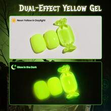 Beetles 1PCS 15ML Halloween Glow In The Dark Gel Nail Polish, Neon Lemon Yellow Soak Off UV LED Gel For Pumpkin, Flame, Slime & Spooky Nail Art - 1PCS 15ML Halloween Glow in the Dark - 查看 2