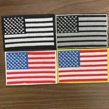 美國國旗圖案燙貼刺繡補丁－趣味設計－易縫製或燙貼，耐用布料徽章，適用於個性化夾克、包包、DIY手工藝等 - 熨燙款 - 查看 10