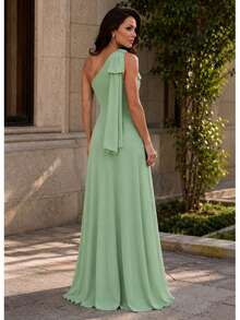Long Dress For Bridesmaid Wedding Graduation Light Party - verde menta - Ver 4