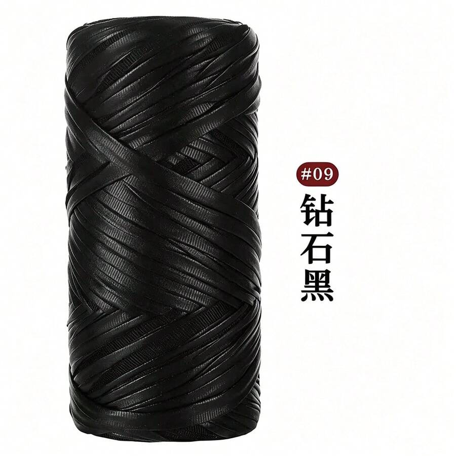 1捲200g高級納帕皮革,適用手工DIY包包、鞋子與皮革線材 - 鑽石黑 - 查看 1