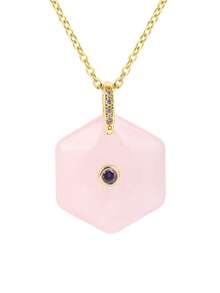 1pc Natural Stone Hexagram Pendant Stainless Steel Chain Necklace Healing Amethyst Rose Quartz Tiger Eye Hexagonal David Necklaces Jeweley H931 - Necklace - View 7