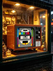 549pcs Vintage TV Building Block Model, Nostalgic Stress Relief Handmade, Retro Home Appliance Theme Stickers/Desktop Display Decoration, Suitable For Vintage Enthusiasts, Relaxing Daily Leisure Activity - Multicolor - View 5