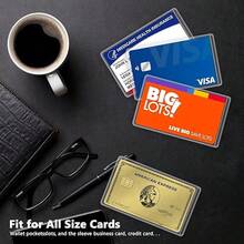 Ultra Clear Durable Waterproof Social Security Card Sleeves Soft SSN Medicare ID Debit Credit Index Card Protector Holder Storage - Transparent - View 8