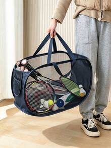 Foldable Laundry Basket With Breathable Mesh For Odor Release And Quick Fold, Large Capacity Storage Bathroom Storage Basket. Mesh Pop Up Laundry Hamper With Side Pocket, Laundry Hamper, Storage Basket, Clothes Hamper, Dirty Clothes Sorter - Multicolor - View 3