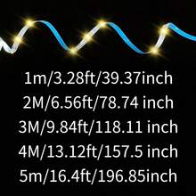 1 st LED-ljuslist, USB-driven, 5V spänning, 501 strömbrytarkontroll, självhäftande baksida för enkel installation, anpassningsbar längd och flexibel vikning, lämplig för sovrum, vardagsrum, TV-bakgrundsbelysning, sminkspegelbelysning och mer, högtidspresent - Multifärgad - Visa 5