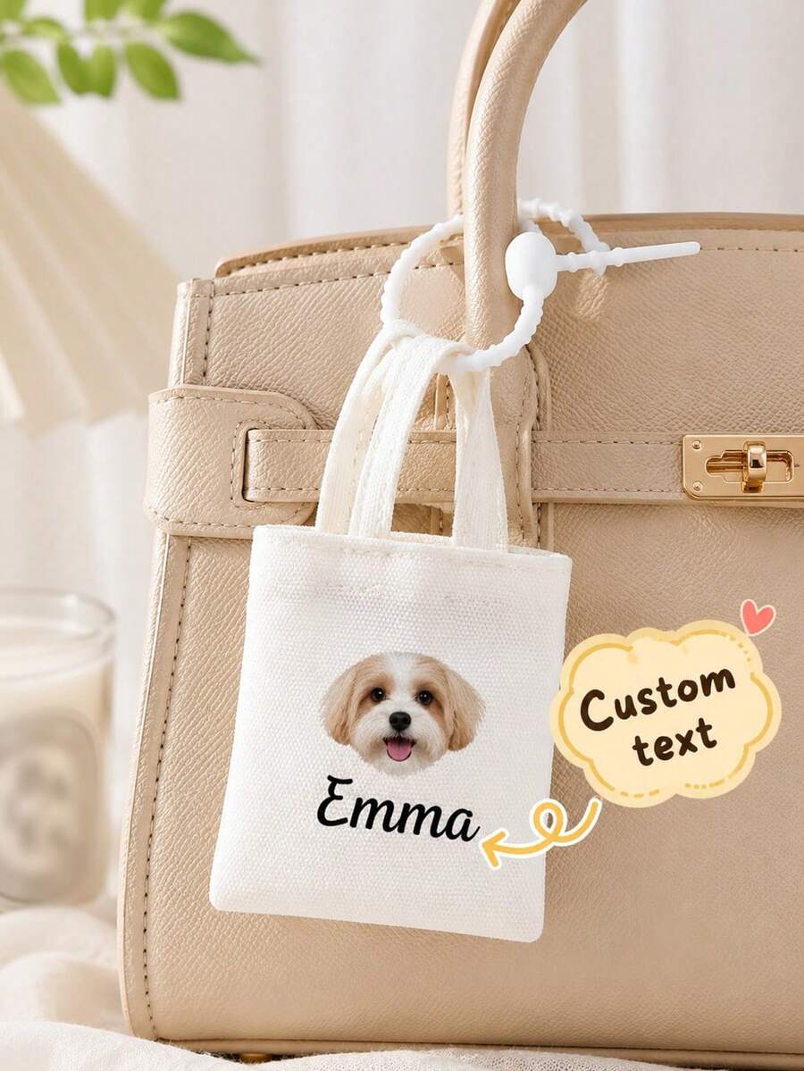 Personalized Pet Photo Bag Charm, Custom Name Keychain, Photo Key Ring, Cute Bag Pendant, Personalized Accessory Gift, Custom Pet Keepsake - Multicolor - View 1