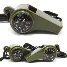 1 Multi-Functional Emergency Rescue Whistle With Compass, Outdoor Hiking Safety Tool - Multicolor - View 3