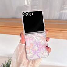 Colorful Bowknot Foldable Phone Case With Pearl Bow Chain For Samsung Galaxy Z Flip4 5G/Galaxy Z Flip5 5G/Galaxy Z Flip6 5G/Galaxy Z Flip7 5G/Galaxy Z Flip8 5G New Foldable Phone Case - Multicolor - View 4