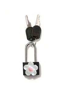 Metal Mini Padlock With Cute Translucent Flower Decoration, 2 Keys, Small Combination Lock, No Assembly Required, Small Luggage Padlock, Metal Key Padlock, Suitable For Luggage, Pencil Case, Backpack, Travel Accessories, School Locker, Sports Locker, Fence, Toolbox, Perfect For Graduation Season, Back To School Season, Teacher's Day Gift, Travel Accessory - Multicolor - View 14