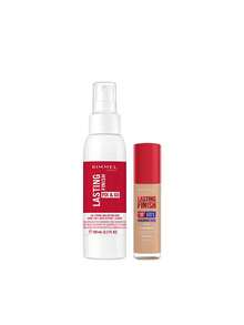 Rimmel [حزمة] بخاخ تثبيت Lasting Finish Fix & Go سعة 100 مل + كريم أساس Lasting Finish 35 ساعة 160 فانيلا سعة 30 مل - لمسة نهائية تدوم طويلاً + 160 فانيليا - مشاهدة 1
