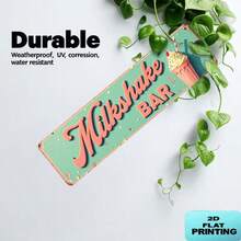 2D Flat - Vintage Style Decorative Sign, Suitable For Retro Milkshake Bar, Displaying Soft Toned Milkshake Pattern, Perfect For Cafe, Restaurant, Kitchen, And Themed Party Or Nostalgic Event (Random Style) - A - View 3