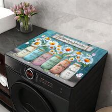 1pc Minimalist Vase Print Diatomaceous Earth Washing Machine Mat, Absorbent Appliance Protective Pad, Washing Machine Cover Mat, Dryer Mat, Countertop Protector, Suitable For Washing Machine, Dryer, Microwave, Refrigerator And Laundry Room Decor - Multicolor - View 3