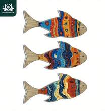 3pcs Tropical Fish Art Wooden Wall Decor. Suitable For Living Room And Bar Decoration - A - View 3