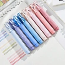 12入莫蘭迪色螢光筆，柔觸感、耐褪色、水性墨水、圓筆尖，適用於辦公用品、書寫與標記、筆記本與素描 - 12支裝 - 查看 7