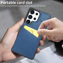 VIETAO 磁吸無線充電卡槽手機殼，人造皮革，適用於 Galaxy S25 S24 Ultra S25Ultra S24Ultra - 藍色 - 查看 4