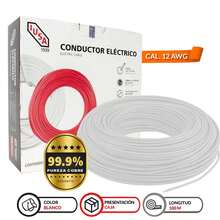 IUSA GROUP able de Cobre Calibre 12 AWG Blanco 100 m 600V para Instalación Eléctrica Residencial e Industrial en Conduit Ambiente Seco y Mojado - Blanco - Ver 3