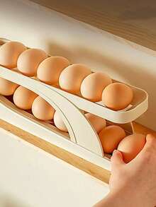 Refrigerator Side Door Egg Holder Rolling Egg Storage Box[Space-Saving Automatic Egg Dispensing]Rolling Egg Storage Box Side Door Storage Space-Saving Eggs Roll Down Automatically Refill Easier Access - Multicolor - View 6