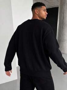 GRDR 1pc Men's Casual Striped Knit Sweater, Autumn/Winter - Black - View 4