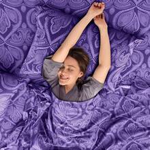 Lux Decor 6-Piece Paisley Bed Sheets High GSM Brushed Microfiber Sheets - Elevate Your Sleep Experience With 16-Inch-Deep Pocket Bedding Sheets & Pillowcases- Back To School- Graduation Gift- All Sizes Available- Winter Vibes, Christmas Decor, - 薰衣草 - 查看 6
