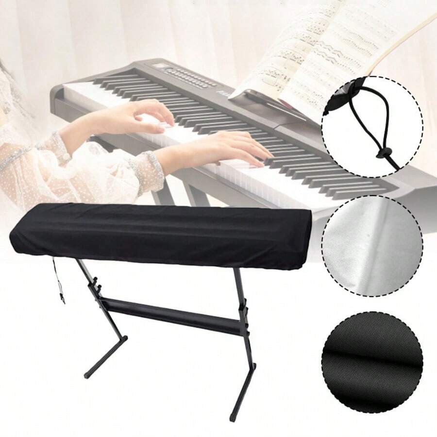 Electronic Keyboard Dust Cover For Piano Enthusiasts, 61/88 Keys Universal Fabric Body Cover And Storage Cover - A - View 1