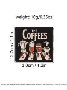 THE COFFEES 卡通行走咖啡壺琺瑯別針復古咖啡胸針咖啡愛好者裝飾徽章 - 彩色 - 查看 3