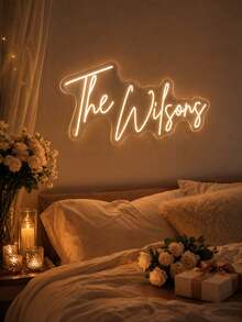 1 Buah Lampu Neon LED Kustom, Lampu Teks Nama yang Dipersonalisasi, Dekorasi Dinding Akrilik Bertenaga USB untuk Lamaran, Pertunangan, Pernikahan, Ulang Tahun, Kamar Tidur, Latar Belakang Pesta Romantis, Hari Valentine, Pesta Rumah Baru, dan Hadiah untuk Pasangan - Aneka Warna (Gaya 8) - View 3