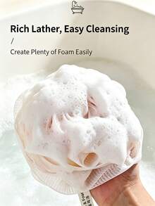 1PC/6PCSlegant Rose‑Shaped Bath Sponge Mesh Loofah, Soft Floral Body Shower Ball, Rich‑Foam Bathing Accessory With Hanging Loop, Gentle Exfoliating Shower Scrubber For Body Cleaning, Lovely Bathroom Supply For Home Daily Bath Use - Multicolor - View 4