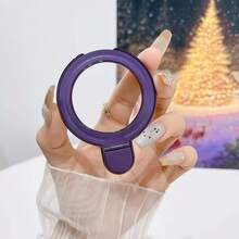 1 Buah Dudukan Ponsel Bulat Logam Berongga, Dudukan Ponsel Meja Cincin Jari Lentur, Stiker Belakang Magnetik, Dudukan Sederhana Berongga, Cocok untuk Panel Belakang Halus, Model Universal - MultiWarna - View 5