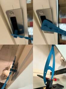 1個貓咪與小型犬門縫固定器，可調節縫隙寬度，免鑽孔門擋，適用於臥室與冷氣房，防夾防關寵物門固定夾，適合室內居家門 - 彩色 - 查看 7