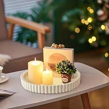 2/1 Round Tray Cosmetic Vanity Storage Tray, Bedroom/Room Decor, Bedroom Storage Tray, Living Room Storage Decor, Coffee Table Storage, Daily Storage Essential, Used For Daily Accessories And Decor Storage Tray, Home, Gift, Storage Essential - Multiple Styles - View 3