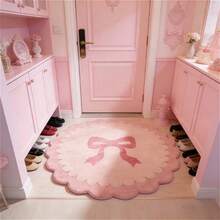 1PC Pink Bow Wavy Soft Living Room Rug, Bedroom Decor, Home Leisure Carpet, Decorative Rug, Bedroom Decor, Small Rug, Carpet, Home Decor, Living Room Rug, Living Room Small Rug, Bedroom Rug, Living Room Home Decor, Outdoor Rug, Washable Rug - Multicolor - View 3