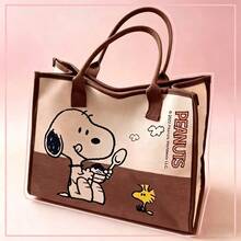 1pc Snoopy Canvas Tote Bag, Large Capacity Shoulder Bag, Suitable For Daily Commute, School, Picnic, Cute Cartoon Gift For Women And Girls - View 6
