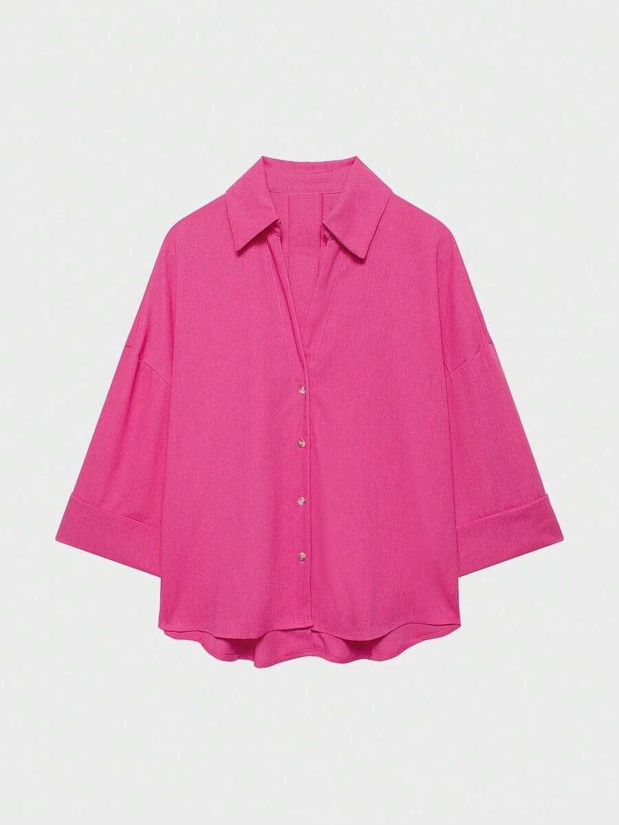 Women Blouses & Shirts - 亮粉紅色 - 查看 1