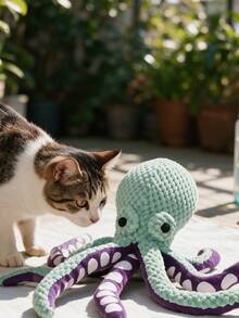 Octopus Squeaky Dog Toy, Durable Plush Interactive Chew Toy With Wrinkled Tentacles, Suitable For Small And Medium Dogs To Grind Teeth And Relieve Boredom, Suitable For Outdoor And Home Use - One Size - View 2