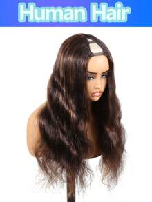 Ombre Dark Brown V Part Raw Human Hair Glueless Wig Loose Body Wave V-Part Full Machine Wig 180% Density V Shape Clip In Half Wig For Women Beginner Friendly - S3/30 - View 3