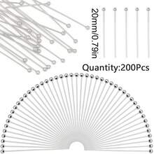 200pcs 16-40mm Iron Alloy Ball Pins, Handmade DIY Jewelry Bracelet Necklace Phone Car Hanging Keychain Material Accessories - Crochet Hook - View 19