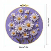 1PC 20*20cm/7.9*7.9in,Purple Landscapes Embroidery Kit, DIY Handmade Embroidery Set For Adult Beginners, Home Gift, Women's Sewing Gift, Including User Manual, Printed Pattern Fabric, Embroidery Frame, Needle And Thread. - A - View 4
