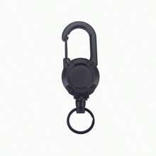 2pcs Retractable Keychain Set, Heavy Duty Steel Cable With Lanyard And Carabiner, Suitable For Outdoor Camping, Hiking And Fishing, Multi-Function Badge And ID Card Holder - Multicolor - View 8